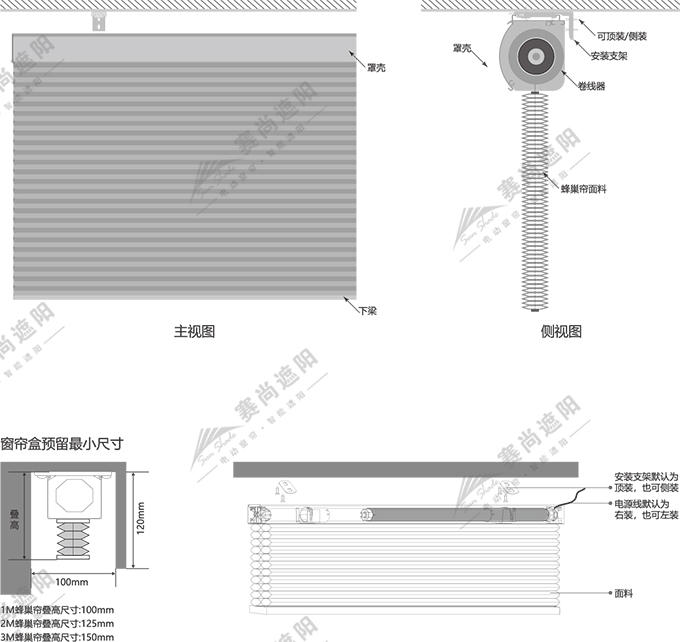 電動(dòng)蜂巢簾安裝方式